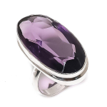 Amethyst Gemstone Handmade 925 Sterling Silver Jewelry Ring Size 7 m9g39