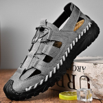 Meeste nahast sandaalid K&auml;sitsi valmistatud rannasandaalid 46