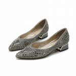 Naiste pumbad 2024, uus kristall-terava varbaga madala kontsaga peokingad, moep&uuml;ksid, elegantsed naistekleidid, k&otilde;rged kontsad 39 hall v&auml;rv