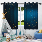 2 tk Kuu T&auml;hed Akna Kardinad Laste Magamistuba Kodu Elutuba Kaunistus Pimendav Kardin Soojusisolatsioon M&uuml;rasummutus 60x140cm 2pcs