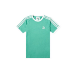 Adidas Originals Trefoil Kolm triipu Vabaaja &Uuml;mmarguse kaelusega L&otilde;tv L&uuml;hikeste varrukatega T-s&auml;rk Meeste Topid Roheline FM3771 L