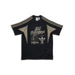 Adidas Originals X 100 Thieves Koost&ouml;&ouml; SS25 Minimalistlik Mugav Pullover L&uuml;hikeste Varrukatega T-s&auml;rk Unisex T-s&auml;rgid Must JM3259 XS