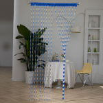 1TK Helmedega Kardin 200*100cm 18-Niidiline Kodu Dekor Akr&uuml;&uuml;l Muuda Ruum Kardin Ukse Helmed 1m*2m roosa punane v&auml;rv