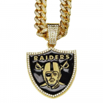 Isikup&auml;rased Raiders Rugby Kaelakee Ehted Meeste T&auml;is Teemant Hip Hop Kuuba Kett
