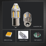 2 tk Canbus Takistuseta Vilkumiseta Kollane BAU15S 7507 PY21W 1156PY 30SMD 2835 LED Pirnid gray