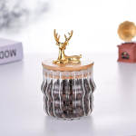 Suletud bambuskaanega klaastoidupurk K&ouml;&ouml;k Sahver Terad K&uuml;psis Kohv Tee Kommid Suupiste S&auml;ilituspudel Purgid K&ouml;&ouml;gikanister