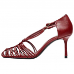 Zara PU Moodsad Elegantsed Lihtsad K&otilde;rge Kontsaga Terava Otsaga Ankelrihmaga Sandaalid Naiste Sandaalid Punane 11319510-38 38