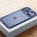 Luksuslik alumiiniumist p&otilde;rkeraud kaamerakaitsmega, metallist telefonikate iPhone 17 16 15 14 13 12 Pro Max jaoks, p&otilde;rutuskindel l&auml;bipaistev matt PC kate For iPhone 17 Pro tumesinine v&auml;rv