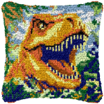 L&otilde;vi Dinosaurus Ol&uuml;fandi Tikandiga Vaip J&auml;medast Villast K&auml;sitsi Heegeldatud Ristpiste L&otilde;ngakinnituse Komplekt Vaiba Materjal Padi Nuppude Komplekt 43X43cm