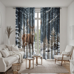 2 tk HD mets lumine maastik p&otilde;der dekoratiivne kardin Roheline digitaalselt tr&uuml;kitud kardin kodu kaunistus stiilne kaunistus elutuba W52H84inchW132H213cm gray