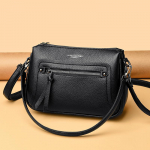 Naiste Mitmekihiline Crossbody Kott, Moodne Pehme Nahast Suure Mahutavusega &Uuml;he&otilde;laline Kott, Crossbody Kott must