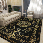 Luksuslik Suure Pinnaga Vaip Elutuba Must Kuldne Kaunistus Diivaniala Libisemisvastane P&otilde;randamatt Kodu Magamistuba Garderoobivaibad 200x400cm 60*90cm