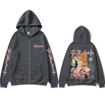 Jaapani Anime Death Note Misa T&otilde;mblukuga Huppar Meestele Naistele Vabaaja &Uuml;le suuruse Puuvillane T&otilde;mblukuga Jakk Unisex Vintaažne T&otilde;mblukuga Dressipluus 4XL tumehall v&auml;rv