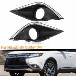 Chrome Fog Light Covers for Mitsubishi Outlander 2016-2018 Fog Lights Bezel Fog Lamp Hood Frame Black Grill car right