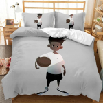 Aafrika must poiss tekikotikomplekt, Must spordivoodipesukomplekt &uuml;heinimesevoodile, Poiste korvpallivoodi tekk-koti kate pol&uuml;esterist tekk-kate 70x133cm 2pcs