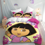Multikas Voodipesu Tekikate Seiklus T&uuml;druk Festivali Kingitus Tekk Soojus Laste Dora T&uuml;drukute Magamistoa Voodipesu EU Double(200*200cm)3pcs