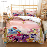 My Little Pony Multikate Aastaringsed Tekikatted Tekid Voodipesukomplektid Pehme Tekikate ja Padjap&uuml;&uuml;rid &Uuml;he-/Kahe-/Kuninganna-/Kuninga EU Single(135*200cm)3pcs