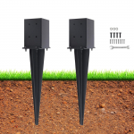 4x4 Fence Pos Anchor Poder Coaed eal Ground Spike Fi 3.5x3.5 ood Pos (Pa of 8, 36) one size must