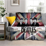 3D The B-Beatles Rock Band T&auml;ht Flanellist Tekk Pehme Soe Visketekk Magamistoa Elutoa Voodi Reisi Telkimise Pikniku jaoks Kingitus 130x150cm