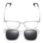 Klapitavad magnetilised klips-retseptiprillid Mehed Naised TR90 Polariseeritud M&uuml;oopia P&auml;ikeseprillid Kollased &Ouml;ise N&auml;gemise S&otilde;iduprillid Original Lenses white