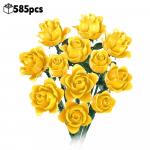 M&uuml;rgivabad 585 tk Sinised Kollased Roosid Lego stiilis klotsid Romantiline mitmev&auml;rviline kimp S&otilde;brap&auml;eva kingitus lastele s&otilde;brale Kodu kaunistus