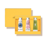 Mini K&auml;tekreemide Trio Mugavus ja Populaarne kingitus Valge uueks ja kevadiseks L'OCCITANE (Kvaliteetne Shea, Roos, Verben) 3-osaline komplekt. s&uuml;nnip&auml;evad, p&auml;ev, sinine