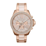 Michael Kors MK6096 Wren Roosakuldse Tooniga Atsetaat Kvarts Naiste Kell roosa kuldne v&auml;rv