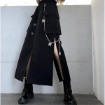 Kevad S&uuml;gis Naiste Seelik Mood Korea Stiil Mustad Pikad Seelikud Keti, K&uuml;lgmise L&otilde;hikuga, Hip Hop Streetwear Pluss Suurus XS