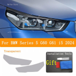 For BMW Series 5 G60 G61 i5 2024 Car Headlight Front Lamp Protective Film Transparent Blackend Anti-scratch Accessories puhas