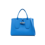 Longchamp Le Roseau &Uuml;hev&auml;rviline Teraviljaefektiga T-pandlaga Nahast K&auml;sikott Naiste kott Sinine 10058HPN487 Basic Set (Bag+Dust Bag)