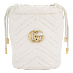 Gucci Gg Marmont Kuldse Sildiga Logo T&otilde;mbetraadiga Avamine ja Sulgemine Kett Nahast Tepitud &Auml;mbrimoodi Kotike Messenger Bag Mini Naiste Valge Gift Set(Basic Set+Box+Shopping Bag)