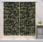 Kamuflaažiga Metsakardinad Poisi Teismelise Magamistuba Jahilaager Camo Termiline Kunst Prinditud Aknakatted Elutuba Pimendav Valmistatud Pol&uuml;estrist Suurep&auml;rane Viimistlus W100*H130(CM)-Hooks&2PCS