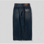 LUXEON High Street Retro Harajuku Streetwear P&uuml;ksid Ameerika Stiilis Kottis Pesetud Teksad Trendikad L&otilde;dvad Vabaaja P&uuml;ksid M sinine