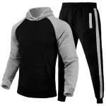 S&uuml;gistalvine spordidress Meestele, v&auml;rviline kapuutsiga 2-osalised komplektid Meeste komplektid &Uuml;likond Meeste Fliisist Sport-Hoodie Dressip&uuml;ksid Kaheosalised komplektid L must