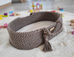 BOHO puuvillane Moosese korv - nukukandja - mokapruun