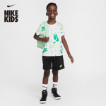 Nike Laste French Terry T-s&auml;rk ja l&uuml;hikeste p&uuml;kste komplekt M