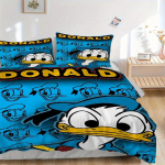 3 tk Multikas Donald Duck Voodipesukomplekt Sisaldab 1 Tekikotti ja 2 Padjap&uuml;&uuml;ri, Mugav Voodipesu W005 135x200cm