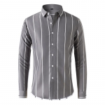 Meeste s&auml;rgid Uus triibuline s&auml;rk Meeste pikkade varrukatega Trend Slim Business Casual meeste s&auml;rgid M hall v&auml;rv