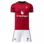 Man Utd Ronaldo 7# Laste Jalgpallis&auml;rgi Komplekt 150-160cm Punane Pol&uuml;ester Spordir&otilde;ivad 120-130 CM punane