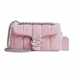 COACH Tabby 20 Logoga Klassikaline Tepitud Denim Crossbody &Otilde;lakott V&auml;ike Naiste Helelilla lilla