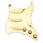 Kuldne Pre-wired 1-kihiline 11-auguline SSS Peegel Pickguard Kitarrim&auml;ngijale