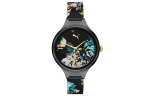 PUMA Randekellad Kvartsliikumine PC Plastikust Rihm 36mm Mitmev&auml;rviline Kella sihver Naiste kell 30m Veekindel P1066 brown
