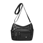 Moodne mitme lukuga Crossbody kott, pehmest vegannahast &otilde;lakott, naiste mitme taskuga k&auml;ekoti rahakott 1pcs must