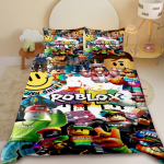 Roblox tekikate Roblox koomiksim&auml;ngu teismeliste voodipesukomplekt tekikate pehme magamistoa &uuml;hiselamu dekoratsioon parimad kingitused EU Single 135x200cm