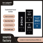 K&otilde;rgetasemeline LED-valgustusega hotellitoa uksekoodi kuvapaneel Hotel Door Sign valge/must