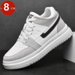 Ehtne nahk K&otilde;rgust suurendavad liftikud Kingad Mees Naine K&otilde;rguse suurendamise Kingad 6cm 8cm 10cm Mees Tossud Sport Vabaaja Kingad 44 gray