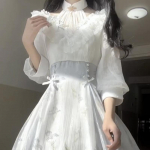 Suvine pidulik kleit daamile prantsuse elegantne vintage midi kleit Naiste kleit Korea valge naistele S valge