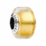 Pandora Mini Ruudukujuline Kontuurikujundus Murano Klaasist Ripats Naistele Kollane 793353C00 kollane