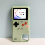 Laetav videom&auml;ngukonsooli &uuml;mbris I Phone 13 12 Pro Max jaoks Retro m&auml;ngutelefoni &uuml;mbris Game Boy jaoks Opp Bag&For iPhone X/XS roheline