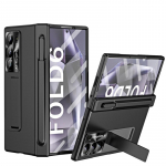 Samsung Galaxy Z Fold 8 Ultra /6 5 4 3 jaoks Galvaanilise kattega PC-hingekaitsega T&auml;iskeha l&ouml;&ouml;gikindel Alus Penihoidikuga &uuml;mbris Karastatud klaasiga Opp Bag&For Samsung Galaxy Z Fold 3 5G 7.6" must